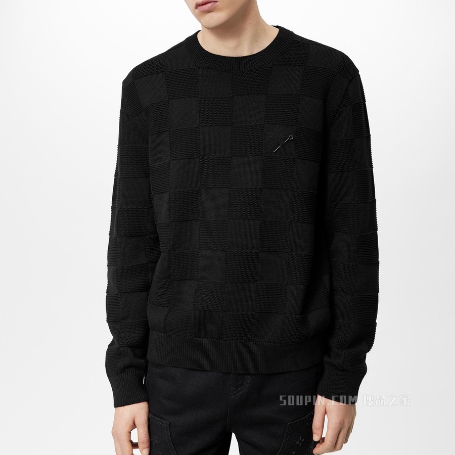 DAMIER 缝线圆领衫