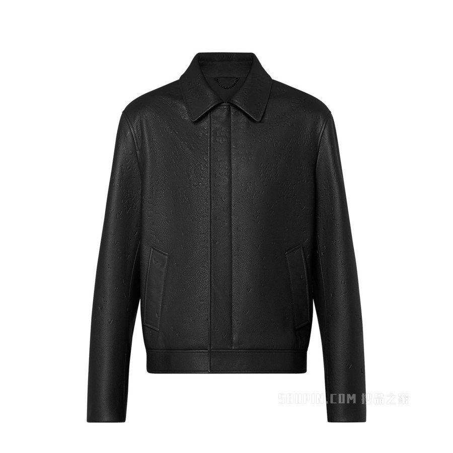 DAMIER SPREAD 皮革束腰夹克