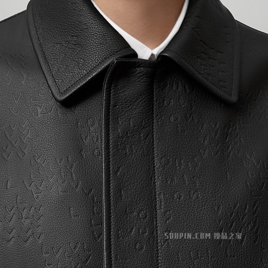 DAMIER SPREAD 皮革束腰夹克