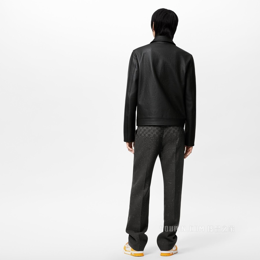 DAMIER SPREAD 皮革束腰夹克