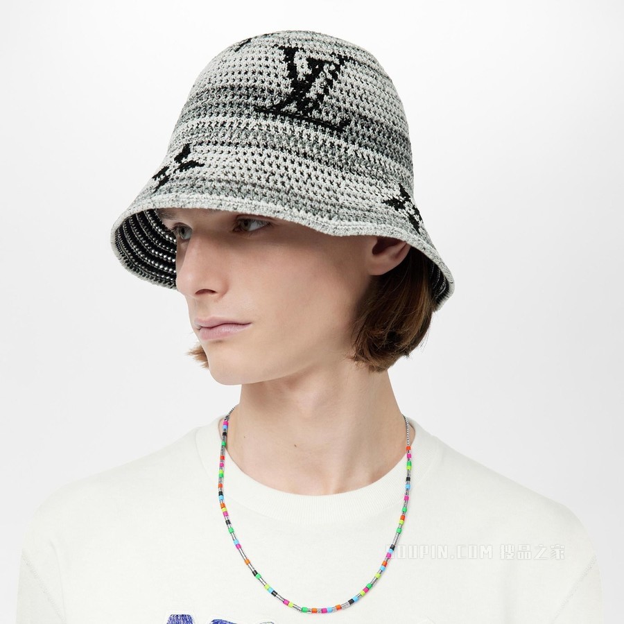 LV CROCHET STRIPES 渔夫帽