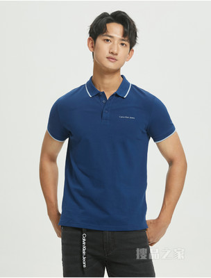 【预估到手价593】Calvin Klein 22春夏新品新款男休闲镶边翻领小LOGO透气短袖POLO衫J319183