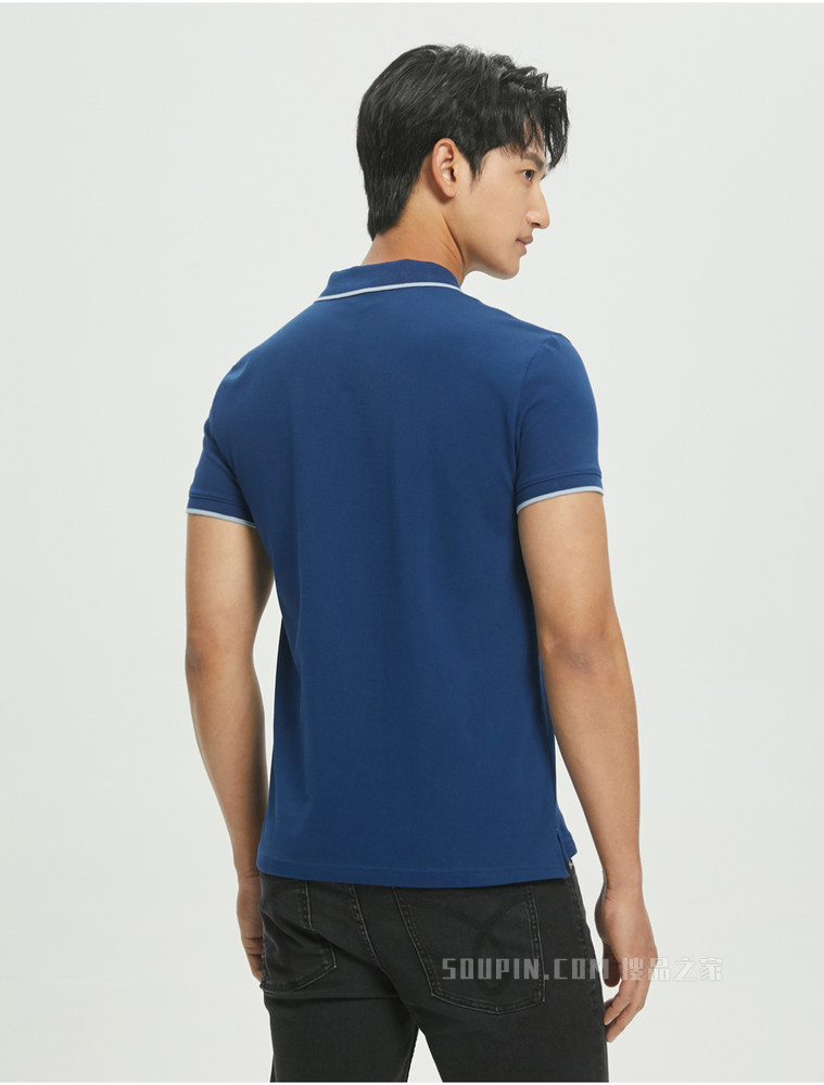 【预估到手价593】Calvin Klein 22春夏新品新款男休闲镶边翻领小LOGO透气短袖POLO衫J319183