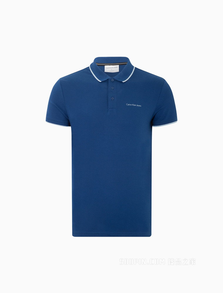【预估到手价593】Calvin Klein 22春夏新品新款男休闲镶边翻领小LOGO透气短袖POLO衫J319183
