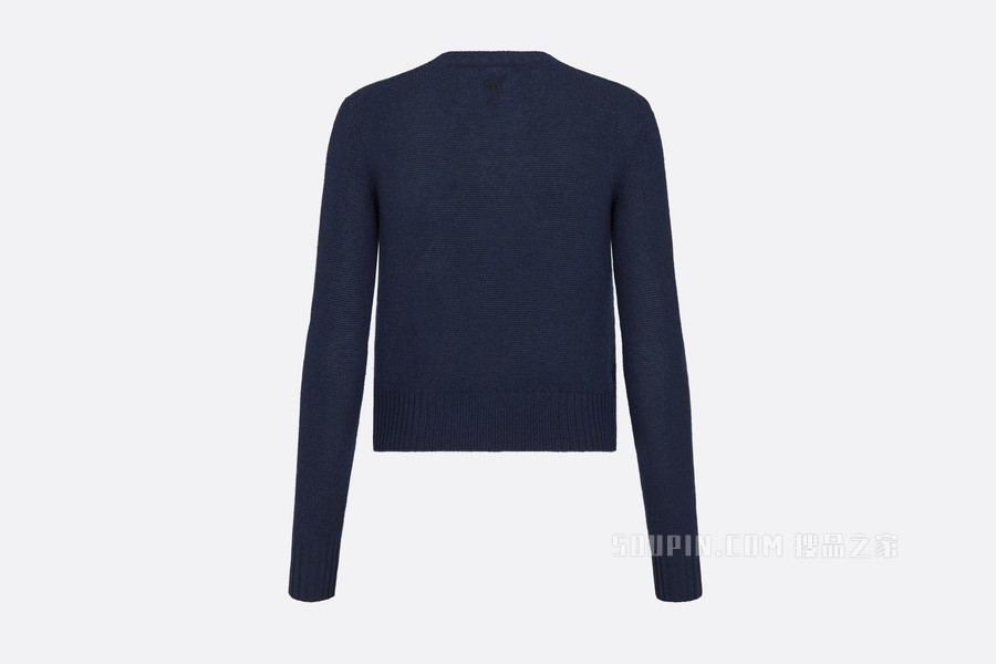 Dior Chez Moi 针织衫 海军蓝色山羊绒嵌花编织 D-Constellation 图案