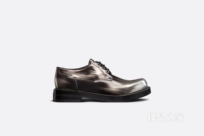 Dior Carlo 德比鞋 银色调牛皮革 Grunge 风格图案