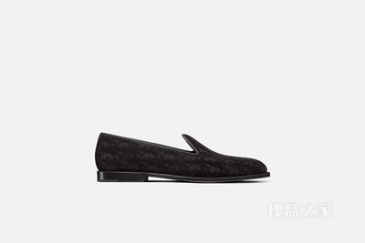 Dior Timeless 乐福鞋 黑色天鹅绒 Oblique 印花