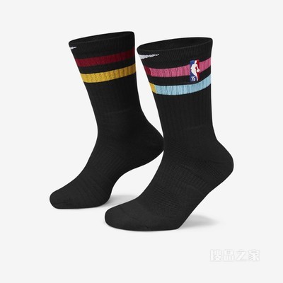 迈阿密热火队 Elite City Edition Nike NBA Crew 运动袜（1 双）