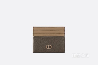 卡夹 檀黑色粒面牛皮革“CD Icon”标志