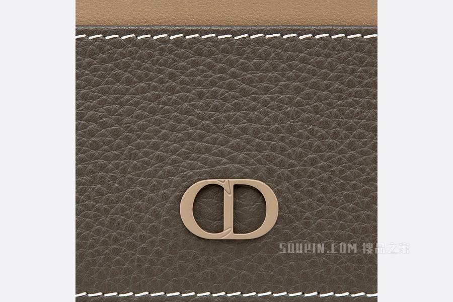 卡夹 檀黑色粒面牛皮革“CD Icon”标志