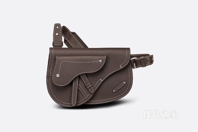 马鞍手拿包 檀黑色粒面牛皮革