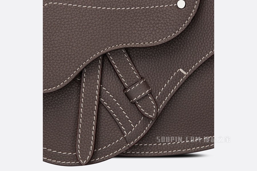 马鞍手拿包 檀黑色粒面牛皮革