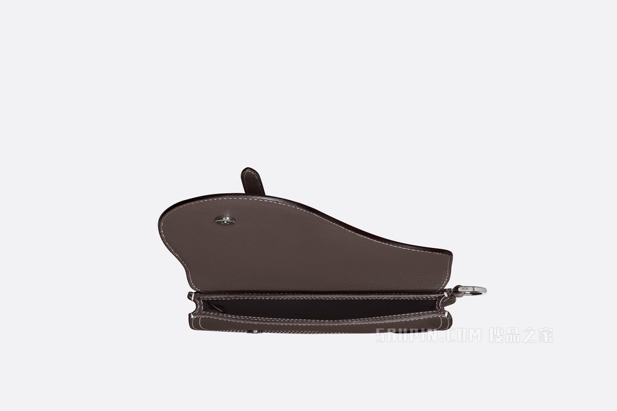 马鞍手拿包 檀黑色粒面牛皮革