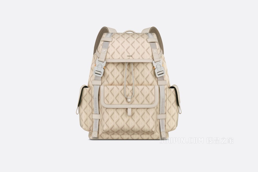 Dior Hit the Road 双肩背包 自然色帆布 CD Diamond 图案
