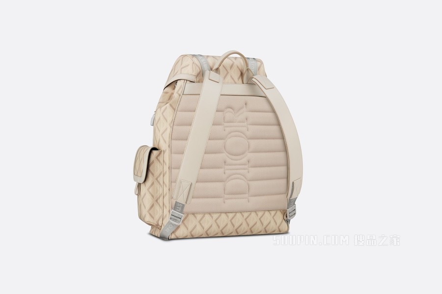 Dior Hit the Road 双肩背包 自然色帆布 CD Diamond 图案
