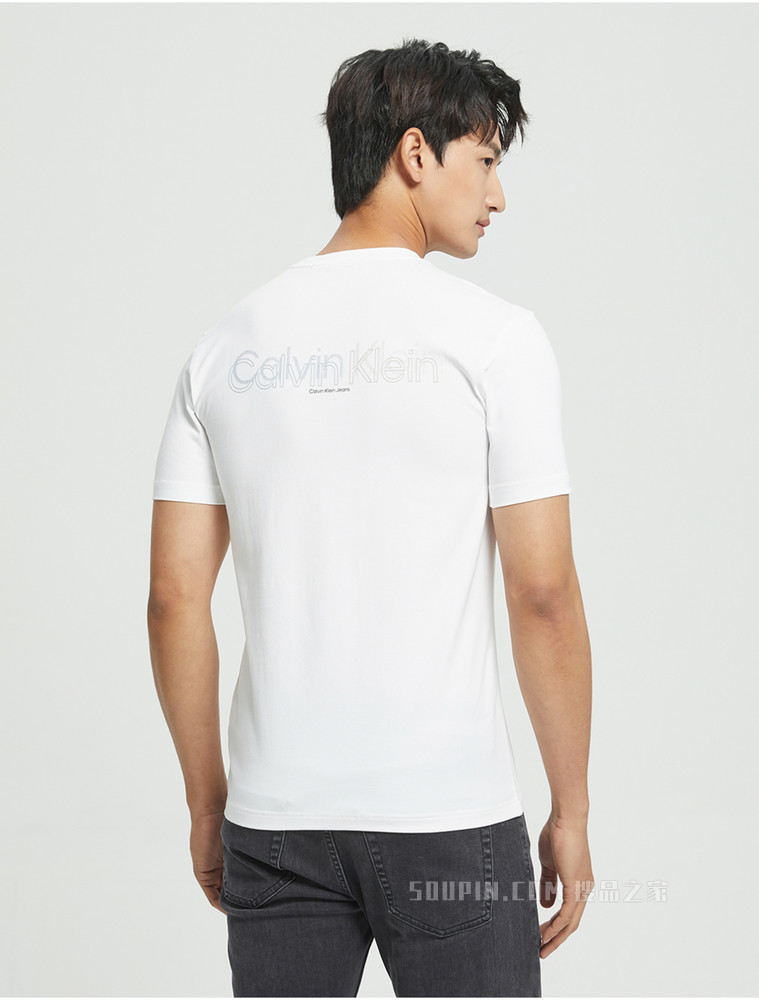 【预估到手价442】Calvin Klein 男士休闲圆领胶质LOGO舒适打底短袖T恤J319782