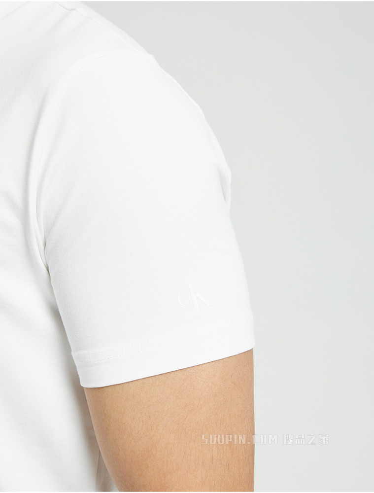 【预估到手价442】Calvin Klein 男士休闲圆领胶质LOGO舒适打底短袖T恤J319782