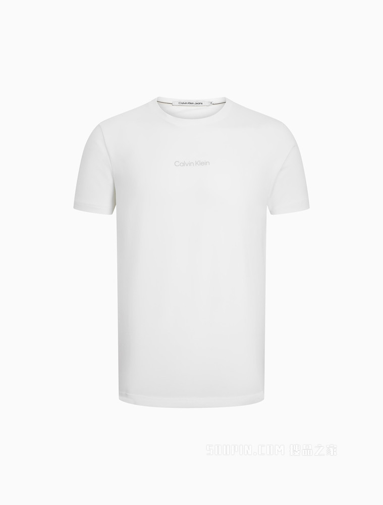 【预估到手价442】Calvin Klein 男士休闲圆领胶质LOGO舒适打底短袖T恤J319782