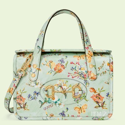 Gucci 马衔扣1955系列迷你手提包 薄荷绿皮革