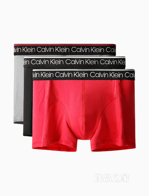 【预估到手价442】Calvin Klein 男士三条装循环LOGO腰边透气贴身平角内裤NP2421O