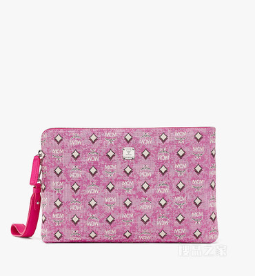 Medium Aren Wristlet Zip Pouch in Vintage Monogram Jacquard