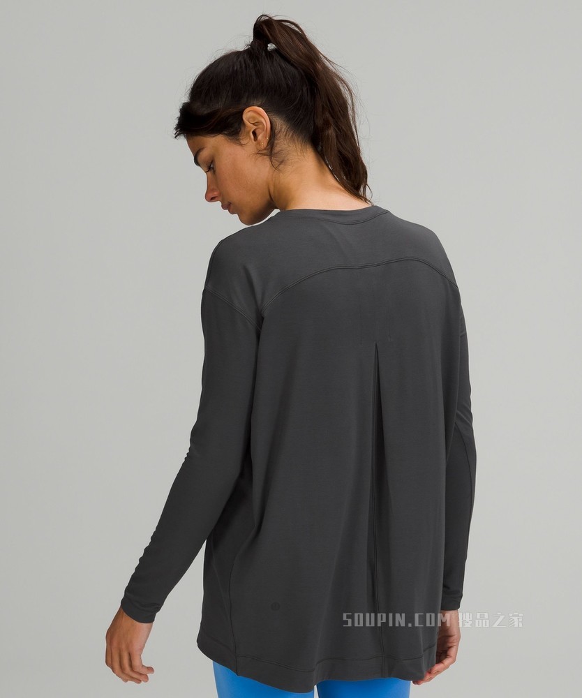 Modal Pleated Back 女士长袖 T 恤