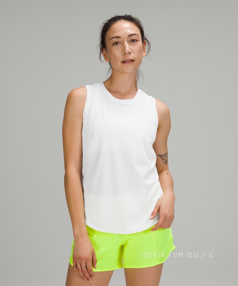 High Neck Split Hem 女士运动背心