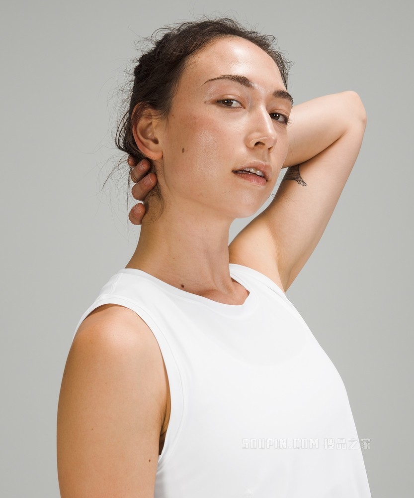 High Neck Split Hem 女士运动背心