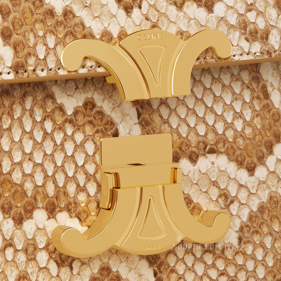 TRIOMPHE蛇皮革链条肩背包 23829