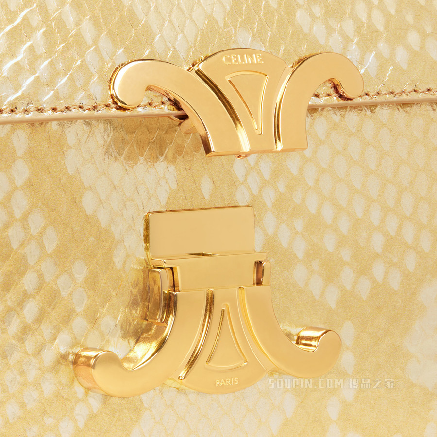 TRIOMPHE蛇皮革链条肩背包 24564