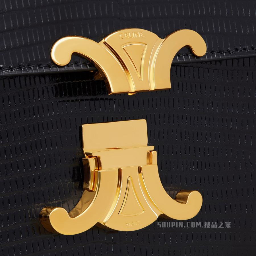 TRIOMPHE蜥蜴皮革链条肩背包 24660