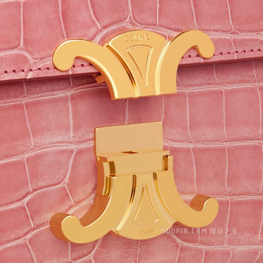 TRIOMPHE鳄鱼皮革链条肩背包 26532