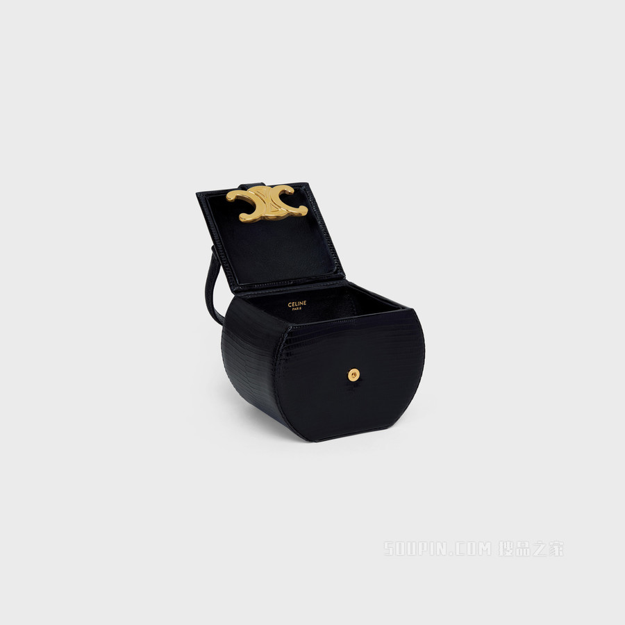 TRIOMPHE BOX蜥蜴皮革圆形手袋 24660