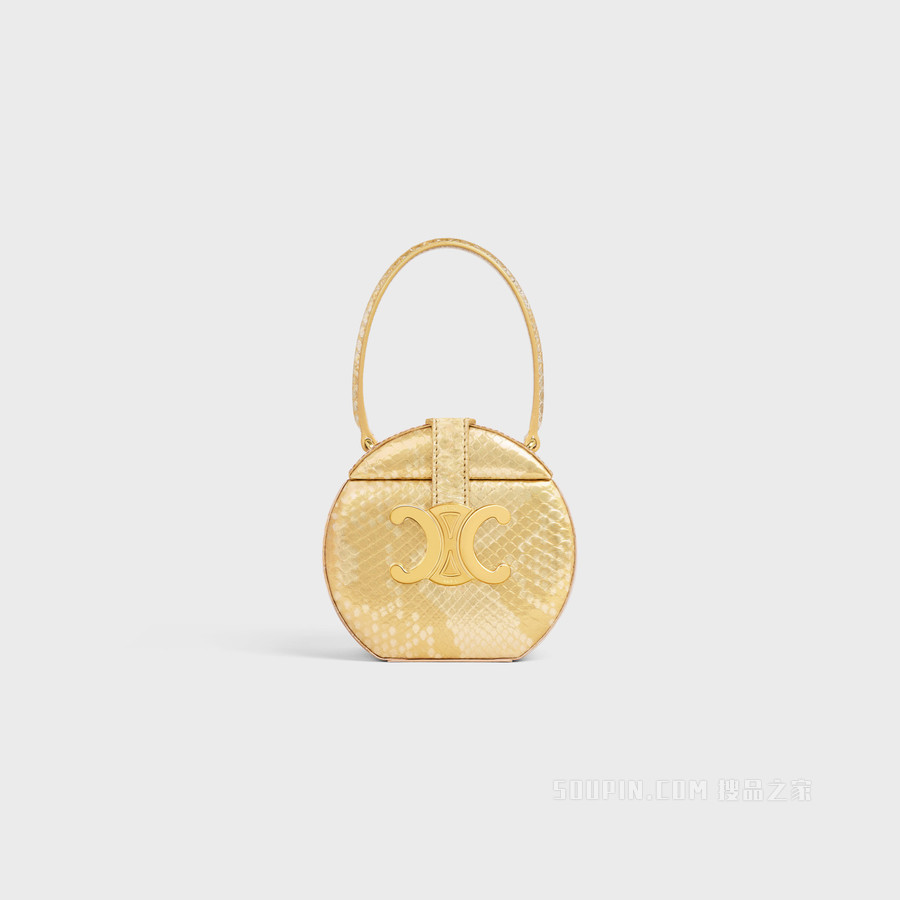 TRIOMPHE BOX蛇皮革圆形手袋 24564