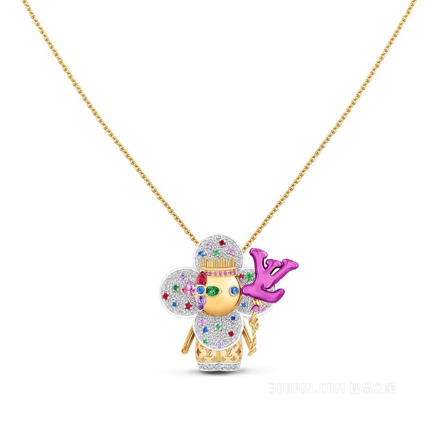VIVIENNE CELEBRATION 18K 金钛金属彩色宝石项链