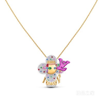 VIVIENNE CELEBRATION 18K 金钛金属彩色宝石项链