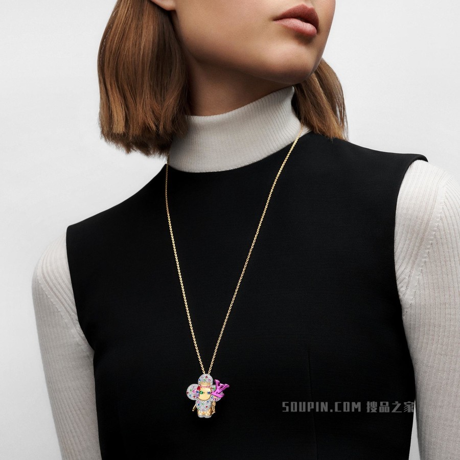 VIVIENNE CELEBRATION 18K 金钛金属彩色宝石项链