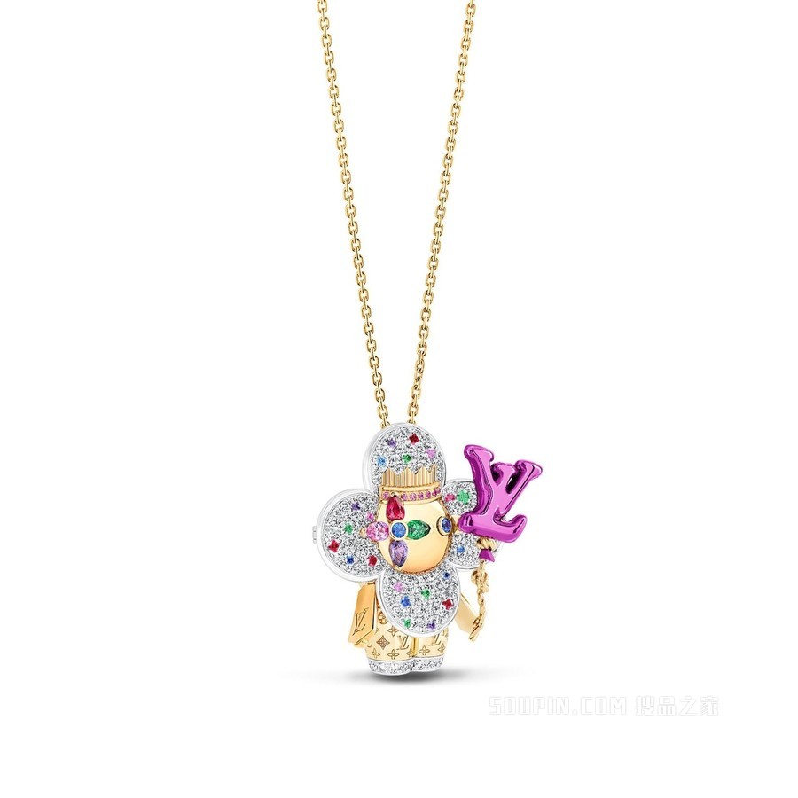 VIVIENNE CELEBRATION 18K 金钛金属彩色宝石项链