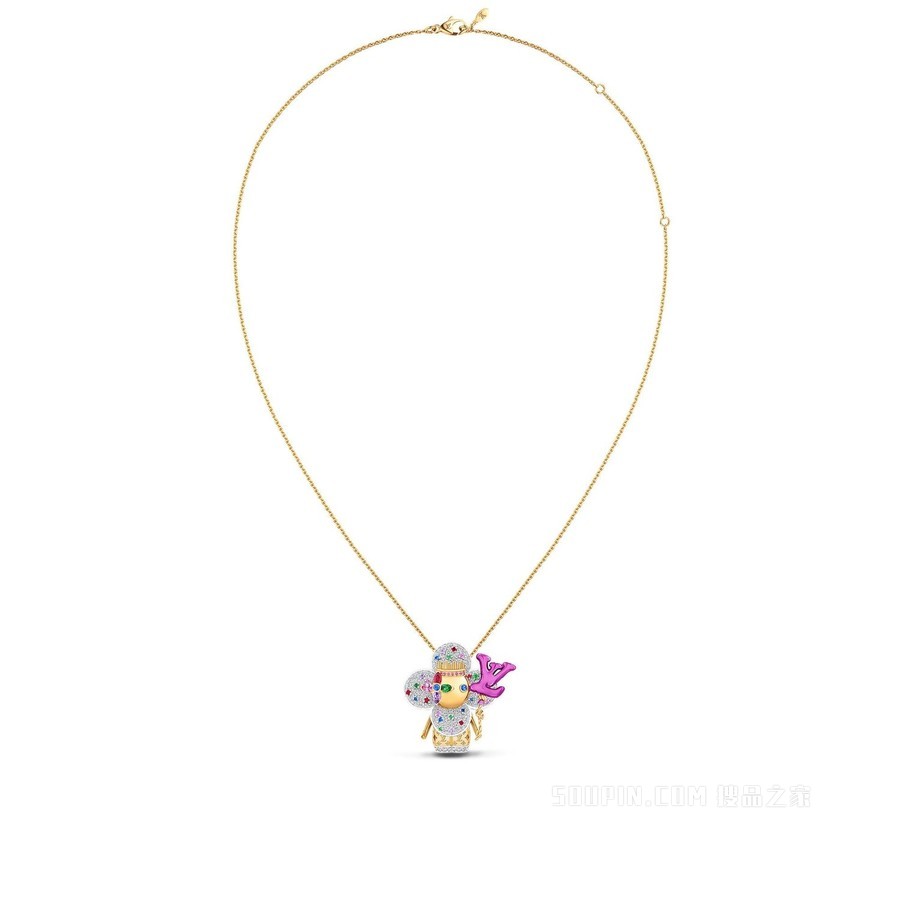VIVIENNE CELEBRATION 18K 金钛金属彩色宝石项链