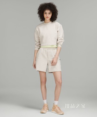 LAB Textured Grid 女士高腰短裤 5.5