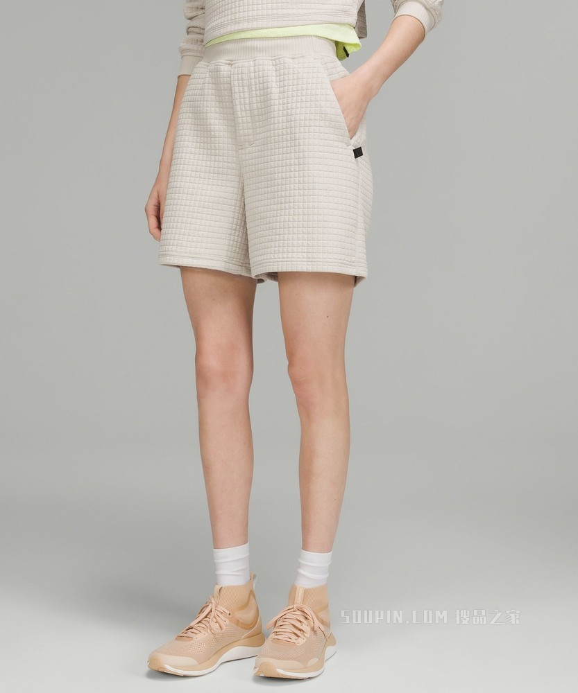 LAB Textured Grid 女士高腰短裤 5.5
