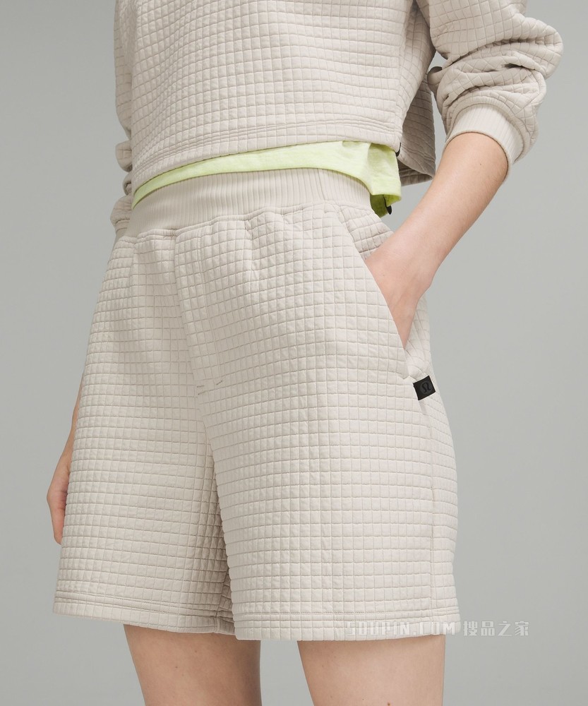 LAB Textured Grid 女士高腰短裤 5.5