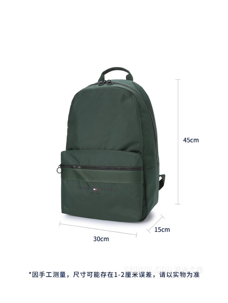 Tommy 22新款春季男装时尚简约双拉链立体LOGO双肩背包礼品08095