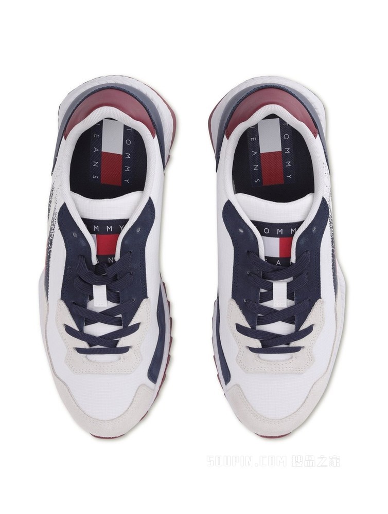 Tommy 22新款春季男装撞色拼接旗标系带运动齿轮鞋礼品EM0EM00872