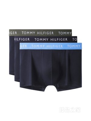 Tommy 22新款春夏男装循环LOGO提花透气贴身平角内裤UM0UM02324