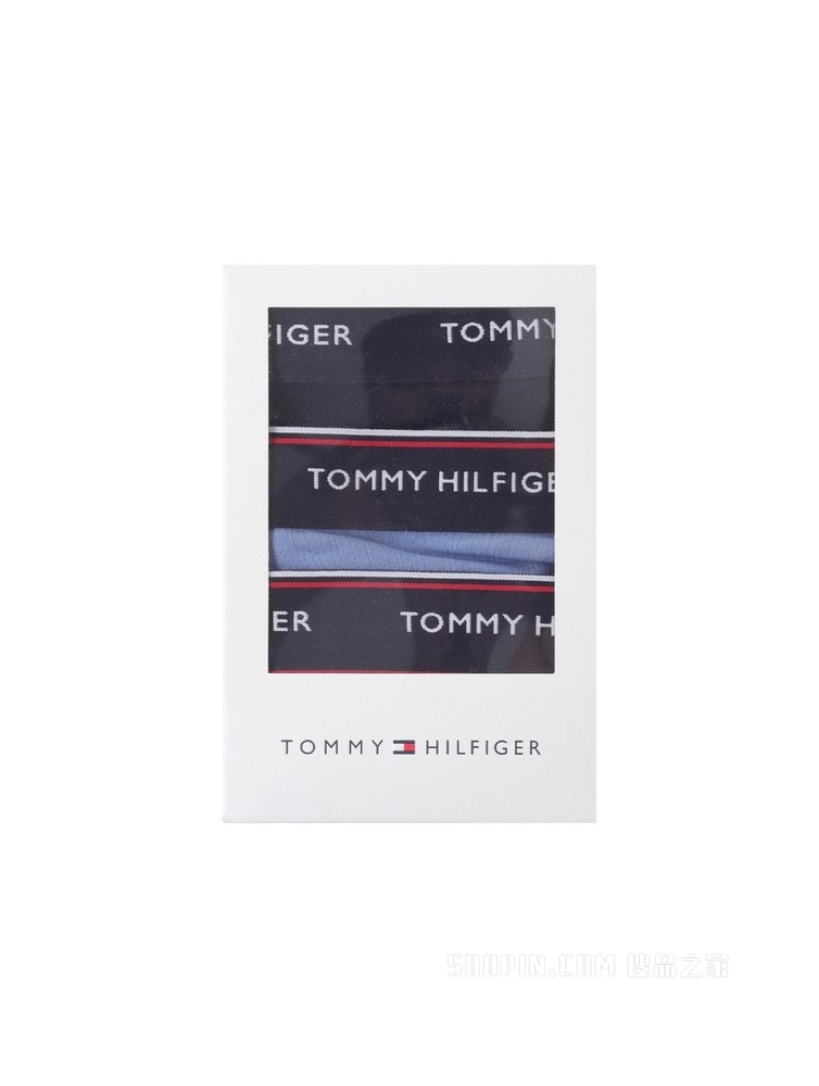 Tommy 内衣 男士LOGO腰边纯色三条装棉质平角内裤礼品03842