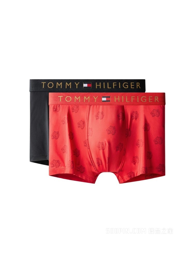 Tommy【新春系列】22新款虎年春季男装两条装红虎头平角内裤02558