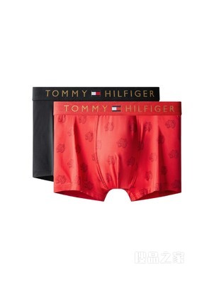 Tommy【新春系列】22新款虎年春季男装两条装红虎头平角内裤02558