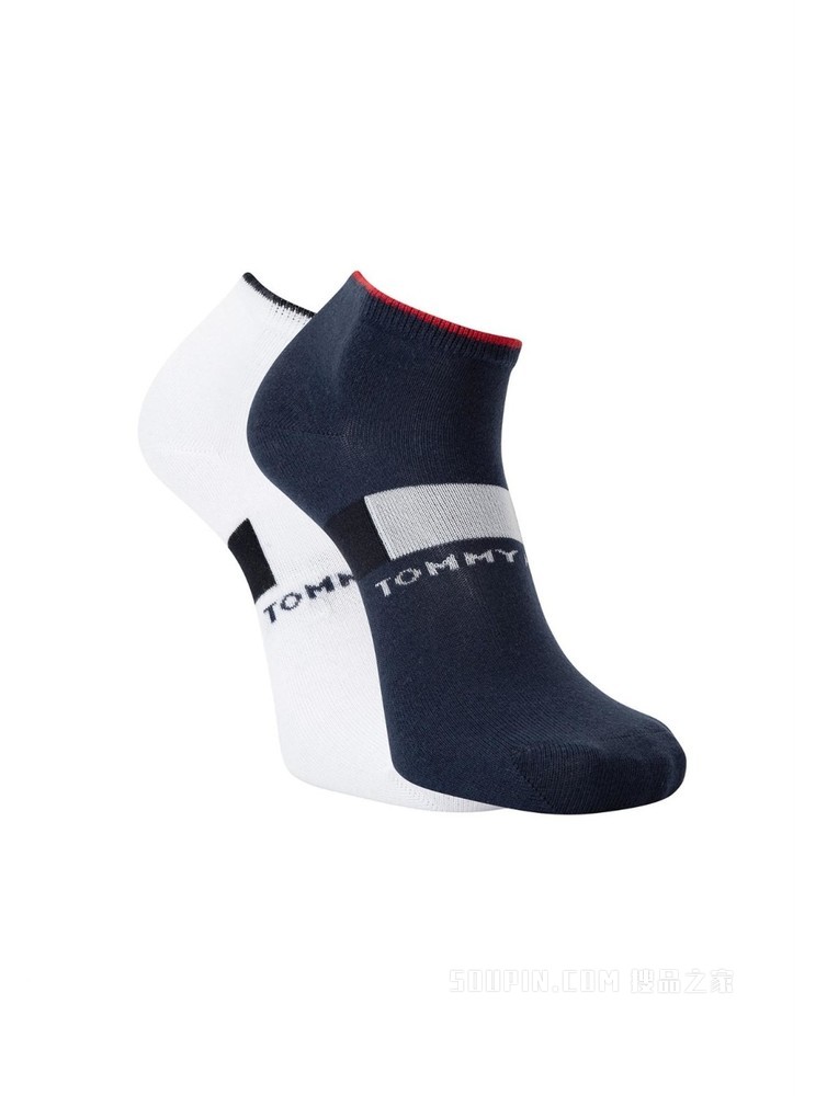 Tommy 22新款春夏男装提花LOGO两双装短筒袜子礼品TMSOX00016