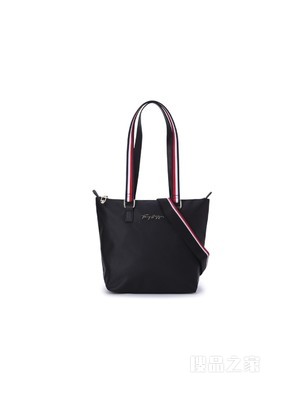Tommy 22新款春季女装休闲简约金属LOGO条纹织带单肩包礼品11164